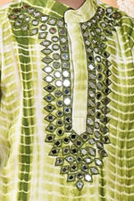 Load image into Gallery viewer, Green Mirror Tie-Dye Kurta Set