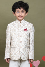 Load image into Gallery viewer, Ziya Ivory Embroidered Bandhgala Set