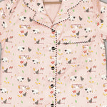 Load image into Gallery viewer, Kids Pink Farm Animals Print Cotton Nightsuit - CuddlesClothing