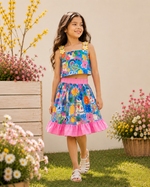 Load image into Gallery viewer, Floral Cotton Top & Skirt Set with Pintuck Details