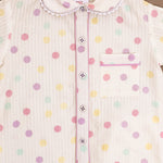 Load image into Gallery viewer, Kids Polka Dot Seersucker Cotton Nightsuit - CuddlesClothing