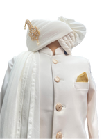 Load image into Gallery viewer, Regal Ivory Japanese Silk Sherwani - CuddlesClothing
