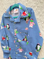 Load image into Gallery viewer, Snowy Day Fun: Penguin & Frog Winter Flannel PJ Set - CuddlesClothing