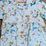 Load image into Gallery viewer, Mermaid Print Cotton Nightsuit for Girls - CuddlesClothing