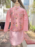 Load image into Gallery viewer, Gulraaj Kurta Set – Blush Pink Embroidered Jacket Set - CuddlesClothing