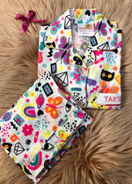Load image into Gallery viewer, Kids Colorful Doodle Print Cotton Nightsuit - CuddlesClothing