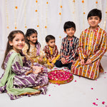 Load image into Gallery viewer, Girls Purple Floral Lehenga Choli Set - CuddlesClothing