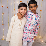 Load image into Gallery viewer, Boys Multi-Color Abstract Print Cotton Chikankari Kurta Set - CuddlesClothing
