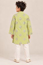 Load image into Gallery viewer, Aariv Mirror Work Mul Cotton Kurta Set