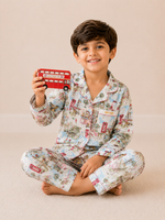 Load image into Gallery viewer, London Adventure Cotton Poplin Kids Nightsuit Set