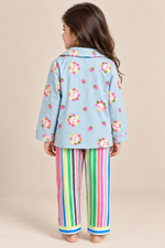Load image into Gallery viewer, Daisy Pop Striped Cotton Poplin Nightsuit