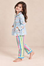Load image into Gallery viewer, Daisy Pop Striped Cotton Poplin Nightsuit