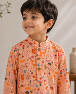 Load image into Gallery viewer, Woodland Print Cotton Kurta Pajama Set for Boys - CuddlesClothing