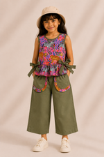 Load image into Gallery viewer, Safari Bloom Girls Co-ord Set in Cotton