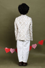 Load image into Gallery viewer, Ziya Ivory Embroidered Bandhgala Set