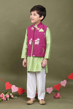 Load image into Gallery viewer, Gokul Bloom Embroidered Kurta Jacket Set for Boys