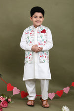 Load image into Gallery viewer, Rajwada Ivory 3-Piece Kurta Jacket Set