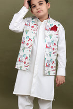 Load image into Gallery viewer, Rajwada Ivory 3-Piece Kurta Jacket Set