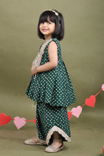 Load image into Gallery viewer, Meher Emerald Bandhani Kurta Salwar Set with Potli