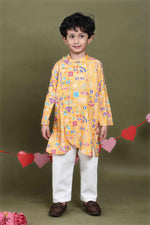 Load image into Gallery viewer, Rangrez Mustard Printed Kurta Set