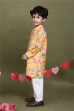 Load image into Gallery viewer, Rangrez Mustard Printed Kurta Set