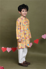 Load image into Gallery viewer, Rangrez Mustard Printed Kurta Set