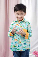 Load image into Gallery viewer, "Dino-Roar" Boys Cotton Shirt - CuddlesClothing