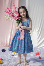 Load image into Gallery viewer, "Garden Plaid" Girls Cotton Sleeveless Dress - CuddlesClothing