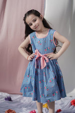 Load image into Gallery viewer, "Garden Plaid" Girls Cotton Sleeveless Dress - CuddlesClothing