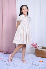 Load image into Gallery viewer, Candy Floss Pastel Stripe Girls Dress - CuddlesClothing