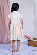 Load image into Gallery viewer, Candy Floss Pastel Stripe Girls Dress - CuddlesClothing