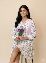Load image into Gallery viewer, Lavender Linen Midi Dress for Effortless Summer Style - CuddlesClothing