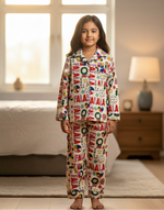 Load image into Gallery viewer, Kids Falala Christmas Flannel Nightsuit - CuddlesClothing