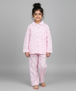 Load image into Gallery viewer, Pink Gingham Strawberry Cotton Nightsuit for Kids - CuddlesClothing