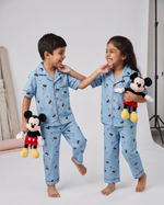 Load image into Gallery viewer, Mickey Hearts Cotton Poplin Kids Nightsuit Set