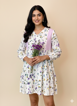 Load image into Gallery viewer, Lavender Linen Midi Dress for Effortless Summer Style - CuddlesClothing
