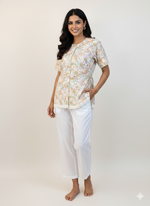 Load image into Gallery viewer, Floral Cotton Shirt Linen Trousers Set for Effortless Style - CuddlesClothing