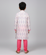 Load image into Gallery viewer, Super Soft Ikkat Print Kurta Pajama Set for Kids in Modal Satin - CuddlesClothing