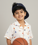 Load image into Gallery viewer, Organic Cotton Basketball Print Kids Nightsuit - CuddlesClothing