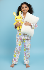 Load image into Gallery viewer, Kids Labubu Print Cotton Nightsuit Set - CuddlesClothing