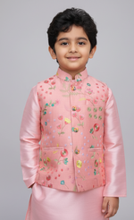 Load image into Gallery viewer, Gulraaj Kurta Set – Blush Pink Embroidered Jacket Set - CuddlesClothing