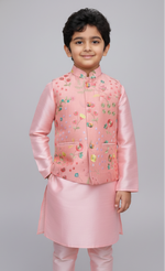 Load image into Gallery viewer, Gulraaj Kurta Set – Blush Pink Embroidered Jacket Set - CuddlesClothing
