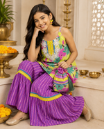 Load image into Gallery viewer, Tropical Bloom Cotton Sharara Set for Girls