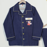 Load image into Gallery viewer, Peppa Pig Embroidered Kids Flannel Nightsuit - CuddlesClothing