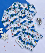 Load image into Gallery viewer, Snowy Slopes Kids Flannel Nightsuit - CuddlesClothing