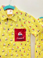 Load image into Gallery viewer, Boys Yellow Cotton Co-ord Set with Embroidered Pocket - CuddlesClothing