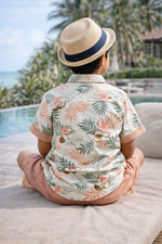 Load image into Gallery viewer, Boys Tropical Cotton Shirt & Linen Shorts Co-ord Set - CuddlesClothing