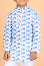 Load image into Gallery viewer, Boys Blue Tractor Print Cotton Kurta Set - CuddlesClothing