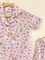Load image into Gallery viewer, Girls Cotton Muslin Kuromi Print Nightsuit Set