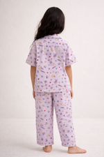 Load image into Gallery viewer, Girls Cotton Muslin Kuromi Print Nightsuit Set